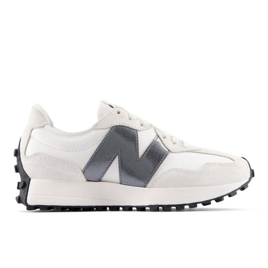 New Balance 327 blanco con N color plomo en Maracay, Venezuela | NB American Trends